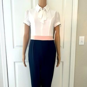 Maggie London pink/navy blue jumper- size 2